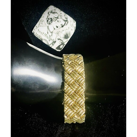 Heavy Vintage Vermeil Gold Over Sterling Braided Chain Men's Bracelet 8 1/2